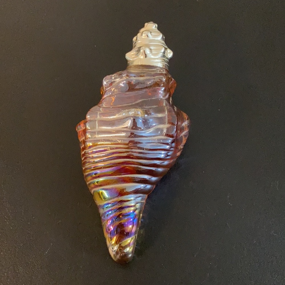 Vintage Avon Iridescent Glass Seashell with Field Flowers Foaming Bath Oil - Picture 3 of 6